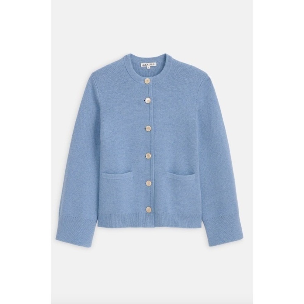 Alex Mill Provence Sweater Jacket Dolly Blue Button Size M NWOT Pristine - Picture 6 of 14